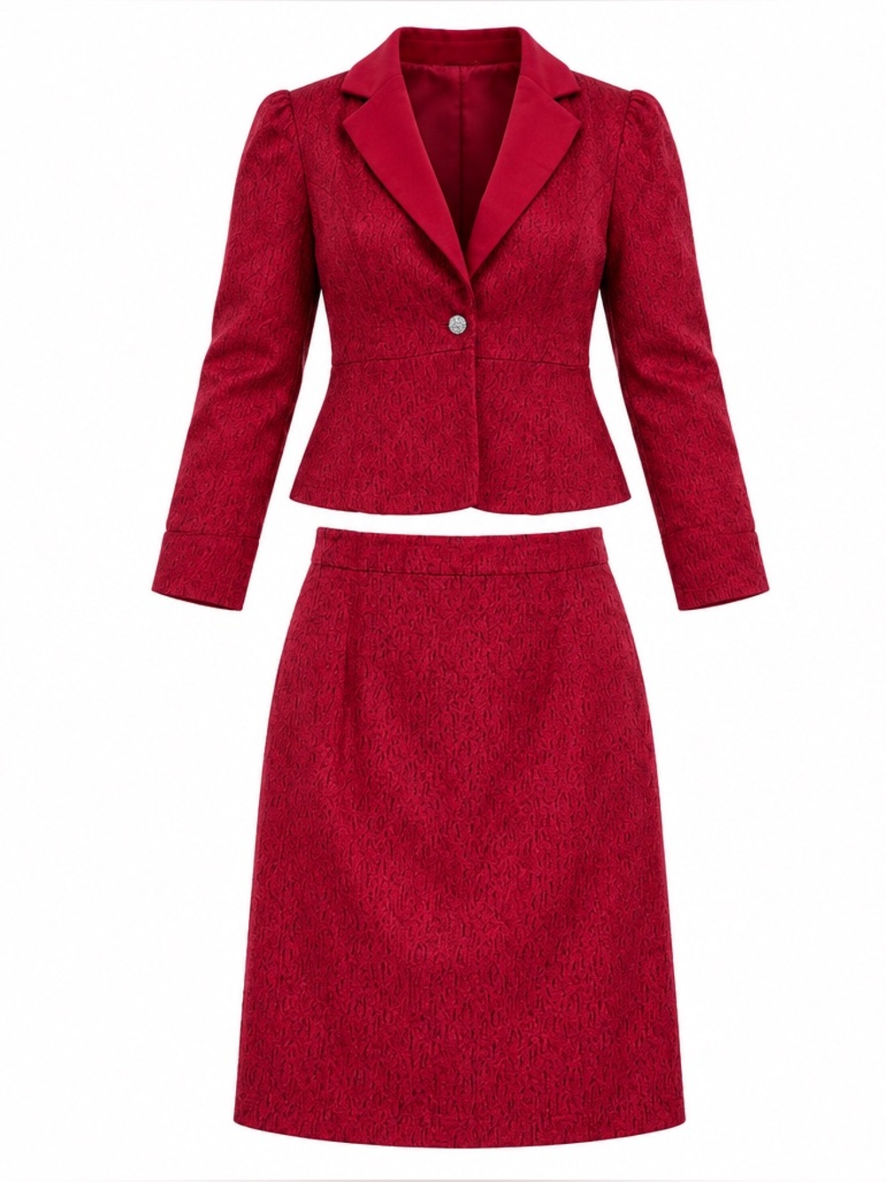 Women’s Classic Red Women's Skirt Suit Set Size M